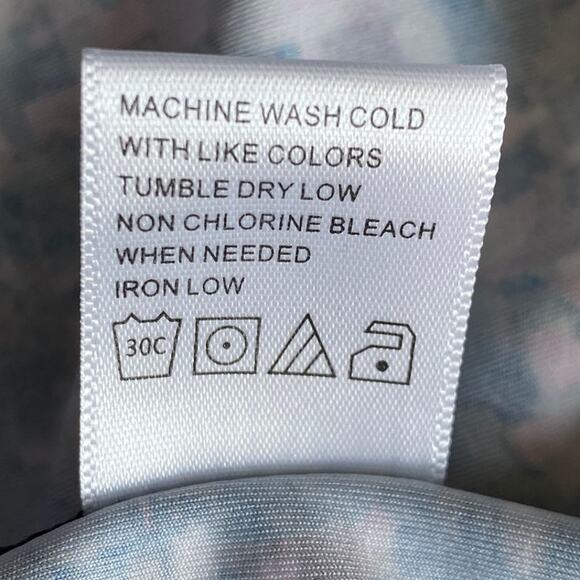 Tail Drawstring Waist Athletic Dress S Blue Black Geo Print 1/4 Zip Activewear - Picture 10 of 11